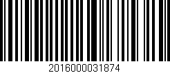 Código de barras (EAN, GTIN, SKU, ISBN): '2016000031874'