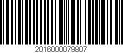 Código de barras (EAN, GTIN, SKU, ISBN): '2016000079807'