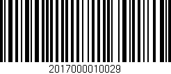 Código de barras (EAN, GTIN, SKU, ISBN): '2017000010029'