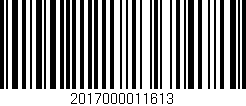 Código de barras (EAN, GTIN, SKU, ISBN): '2017000011613'