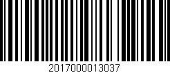 Código de barras (EAN, GTIN, SKU, ISBN): '2017000013037'
