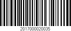 Código de barras (EAN, GTIN, SKU, ISBN): '2017000020035'