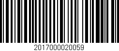 Código de barras (EAN, GTIN, SKU, ISBN): '2017000020059'