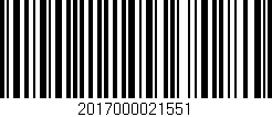 Código de barras (EAN, GTIN, SKU, ISBN): '2017000021551'