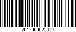 Código de barras (EAN, GTIN, SKU, ISBN): '2017000022039'
