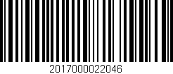 Código de barras (EAN, GTIN, SKU, ISBN): '2017000022046'
