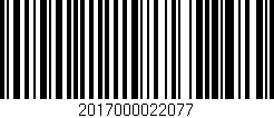Código de barras (EAN, GTIN, SKU, ISBN): '2017000022077'