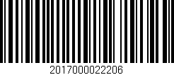 Código de barras (EAN, GTIN, SKU, ISBN): '2017000022206'