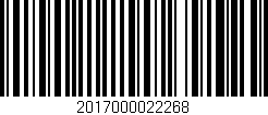 Código de barras (EAN, GTIN, SKU, ISBN): '2017000022268'