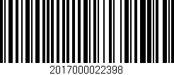 Código de barras (EAN, GTIN, SKU, ISBN): '2017000022398'