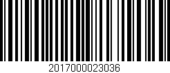 Código de barras (EAN, GTIN, SKU, ISBN): '2017000023036'