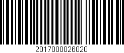 Código de barras (EAN, GTIN, SKU, ISBN): '2017000026020'