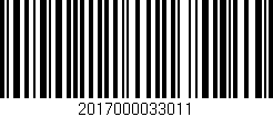 Código de barras (EAN, GTIN, SKU, ISBN): '2017000033011'