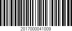 Código de barras (EAN, GTIN, SKU, ISBN): '2017000041009'