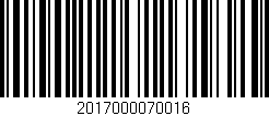 Código de barras (EAN, GTIN, SKU, ISBN): '2017000070016'