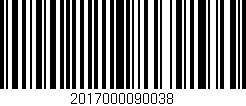 Código de barras (EAN, GTIN, SKU, ISBN): '2017000090038'