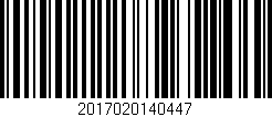 Código de barras (EAN, GTIN, SKU, ISBN): '2017020140447'