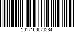 Código de barras (EAN, GTIN, SKU, ISBN): '2017103070364'