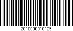Código de barras (EAN, GTIN, SKU, ISBN): '2018000010125'