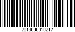 Código de barras (EAN, GTIN, SKU, ISBN): '2018000010217'