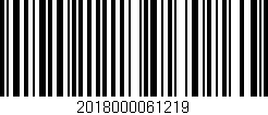Código de barras (EAN, GTIN, SKU, ISBN): '2018000061219'