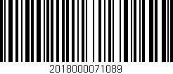 Código de barras (EAN, GTIN, SKU, ISBN): '2018000071089'