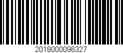 Código de barras (EAN, GTIN, SKU, ISBN): '2018000096327'