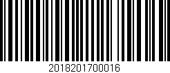 Código de barras (EAN, GTIN, SKU, ISBN): '2018201700016'