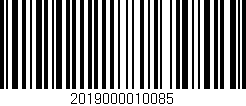 Código de barras (EAN, GTIN, SKU, ISBN): '2019000010085'