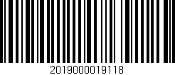 Código de barras (EAN, GTIN, SKU, ISBN): '2019000019118'