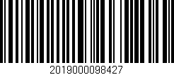 Código de barras (EAN, GTIN, SKU, ISBN): '2019000098427'