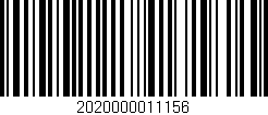 Código de barras (EAN, GTIN, SKU, ISBN): '2020000011156'