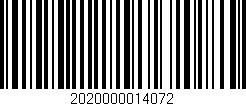 Código de barras (EAN, GTIN, SKU, ISBN): '2020000014072'