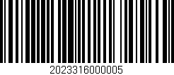 Código de barras (EAN, GTIN, SKU, ISBN): '2023316000005'