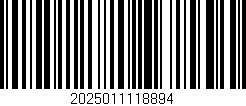 Código de barras (EAN, GTIN, SKU, ISBN): '2025011118894'
