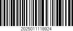 Código de barras (EAN, GTIN, SKU, ISBN): '2025011118924'