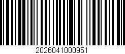 Código de barras (EAN, GTIN, SKU, ISBN): '2026041000951'