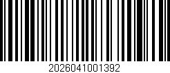 Código de barras (EAN, GTIN, SKU, ISBN): '2026041001392'