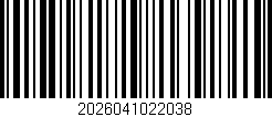 Código de barras (EAN, GTIN, SKU, ISBN): '2026041022038'