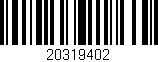 Código de barras (EAN, GTIN, SKU, ISBN): '20319402'