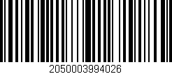 Código de barras (EAN, GTIN, SKU, ISBN): '2050003994026'