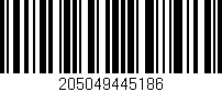 Código de barras (EAN, GTIN, SKU, ISBN): '205049445186'