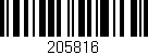 Código de barras (EAN, GTIN, SKU, ISBN): '205816'