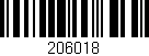 Código de barras (EAN, GTIN, SKU, ISBN): '206018'