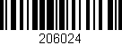 Código de barras (EAN, GTIN, SKU, ISBN): '206024'
