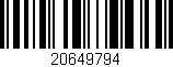 Código de barras (EAN, GTIN, SKU, ISBN): '20649794'