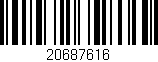 Código de barras (EAN, GTIN, SKU, ISBN): '20687616'