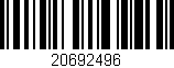 Código de barras (EAN, GTIN, SKU, ISBN): '20692496'