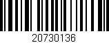 Código de barras (EAN, GTIN, SKU, ISBN): '20730136'