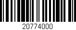Código de barras (EAN, GTIN, SKU, ISBN): '20774000'